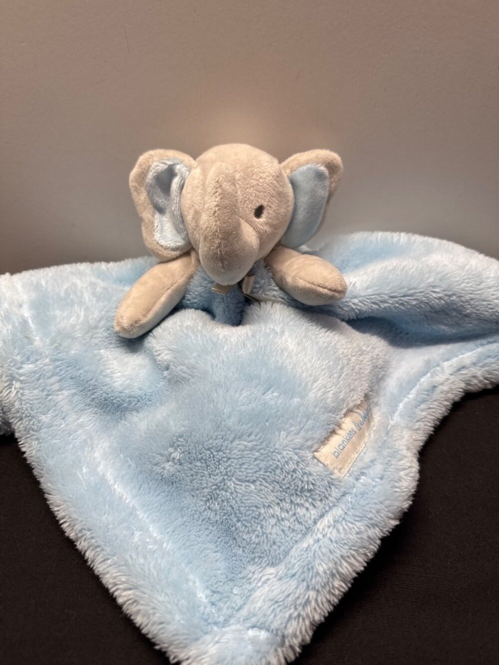 Blankets & Beyond Blue Plush Elephant Security Blanket Lovey For Baby